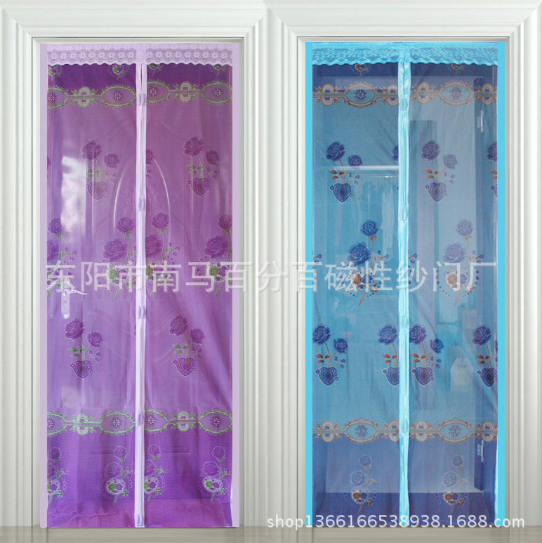 100*210纱门沙窗门帘磁性软纱 防蚊纱门帘免穿磁条高档防蚊门帘 图片_高清大图 